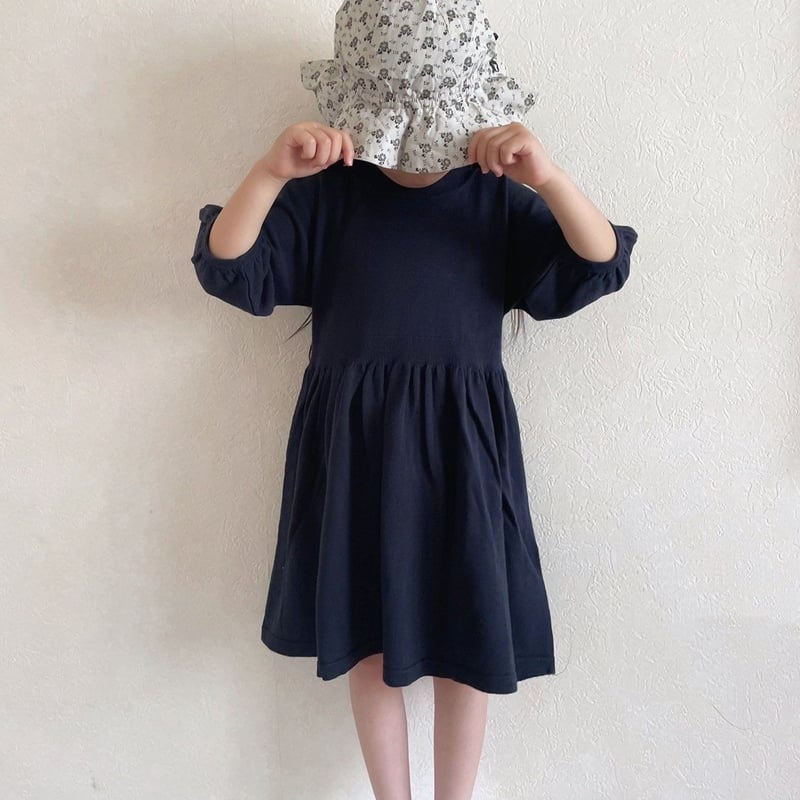 CARAMEL SOYBEAN DRESS - NAVY | Baby Style LAB