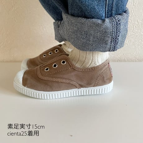 Cienta デッキシューズ EUR24-28 beige ムラ染め