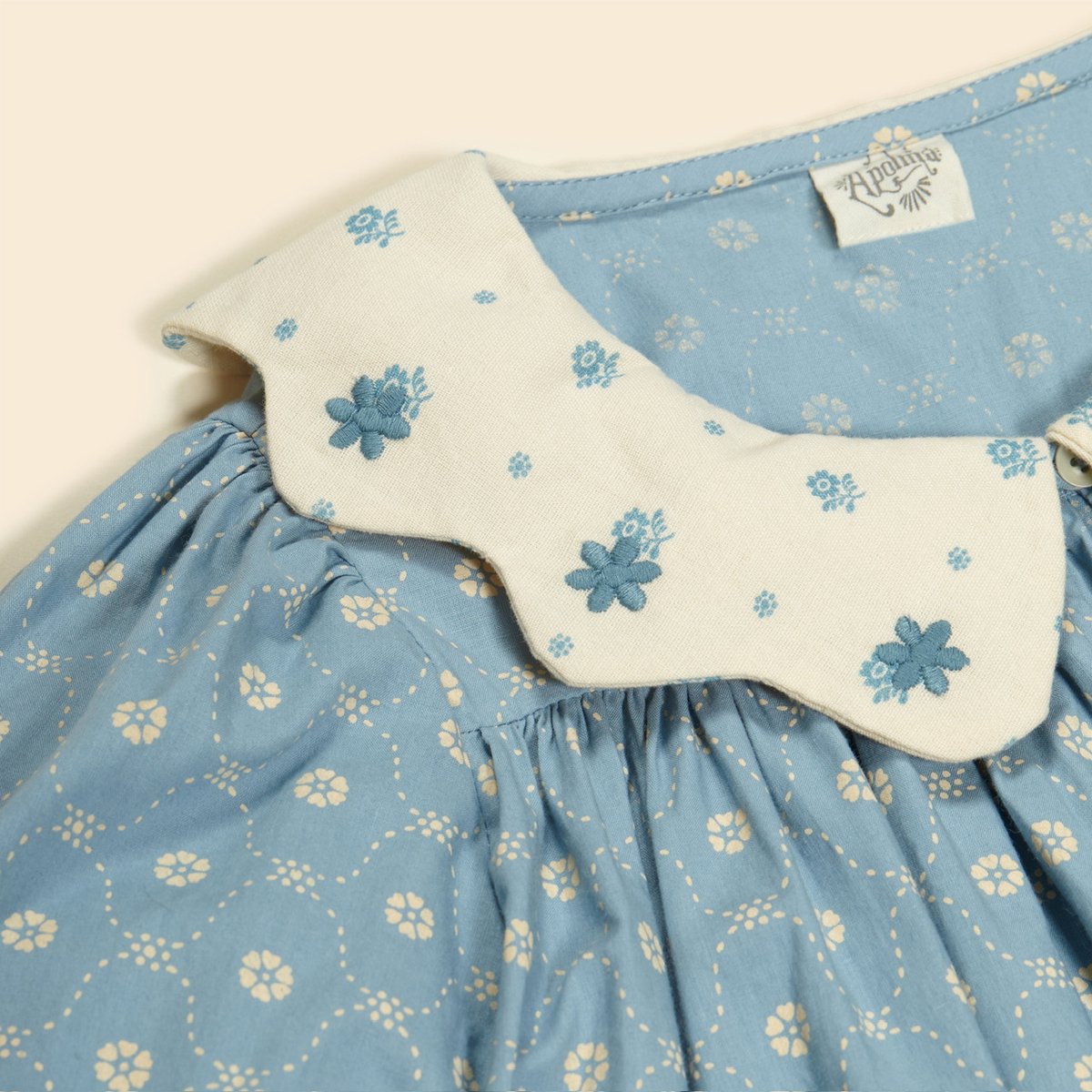 Apolina ESTHER DRESS - QUILT CALICO BLUE PEBBL