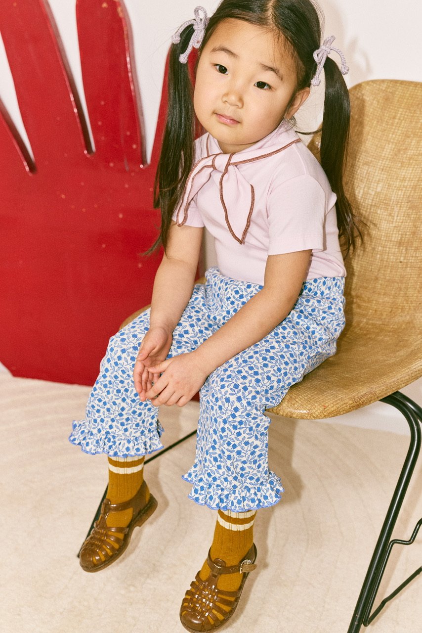 Misha & Puff RUFFLE PEDAL PUSHER - BLUE RIBBON