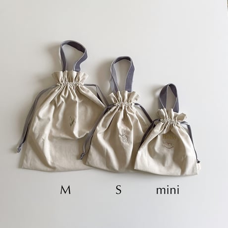 ドローイングバッグ リネン Mサイズ/Sサイズ/Miniサイズ/miniminiサイズ