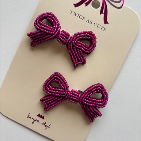 Konges Sløjd 　2 PACK PEARLY BOW HAIR CLIPS