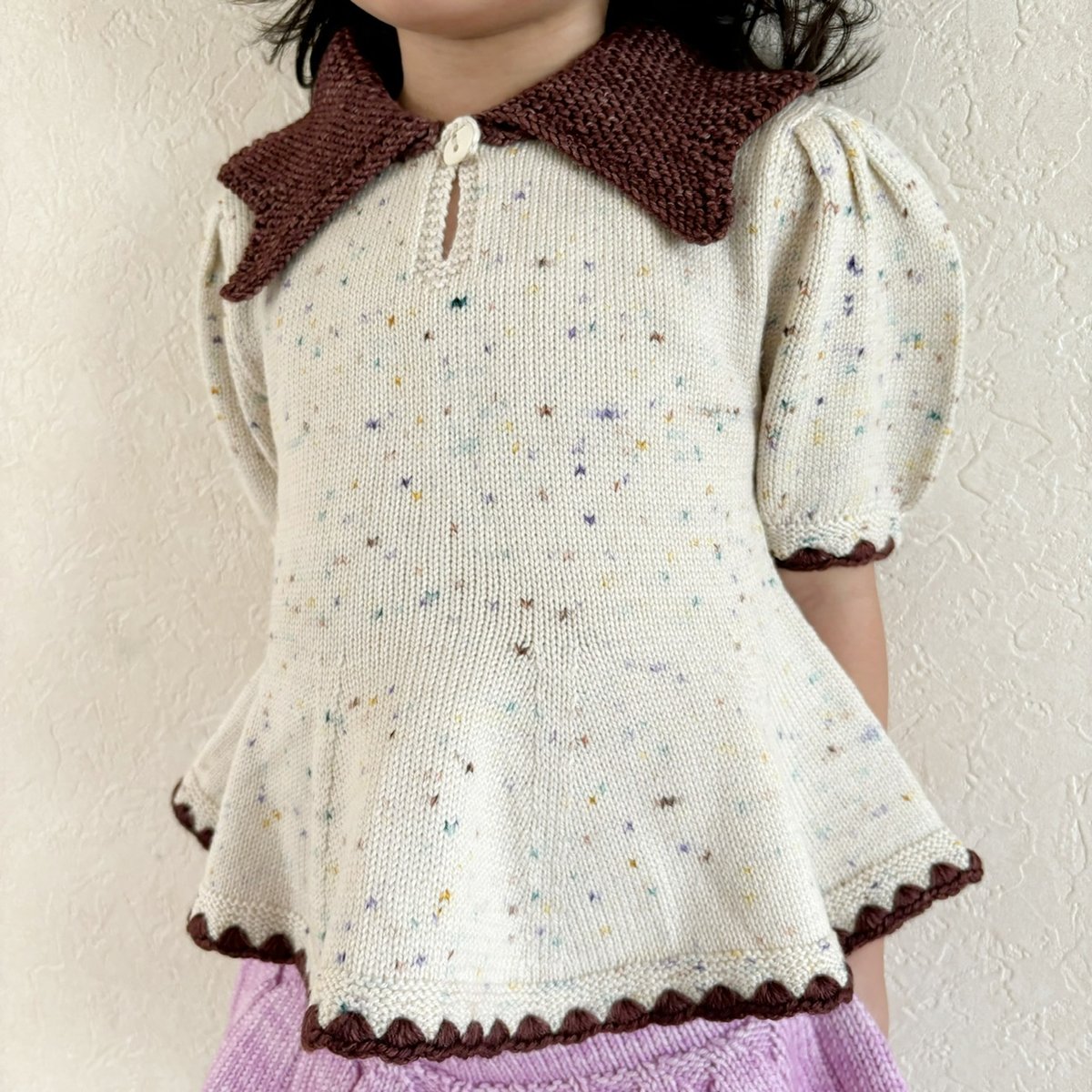 Misha & Puff Crochet Trim Puff Top - Iris Confe