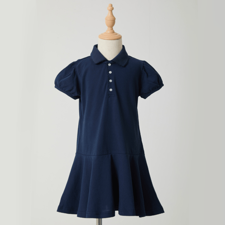 ARCADIA short puff sleeve flare polo one-piece