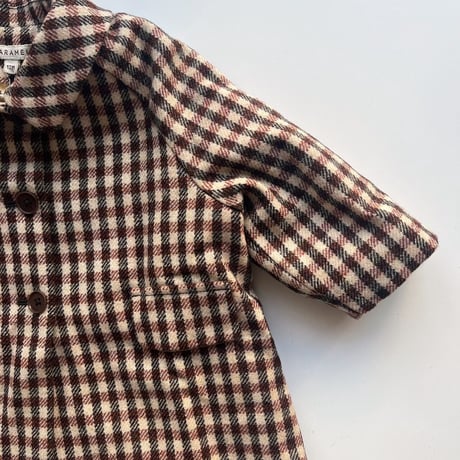CARAMEL  CHEE BABY COAT - BROWN/CREAM CHECK