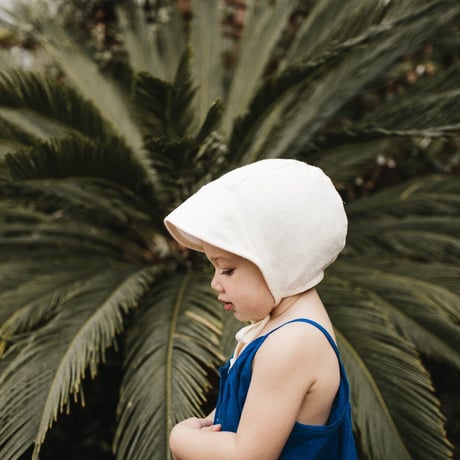 Briar Baby  BRIMMED IVORY LINEN BONNET