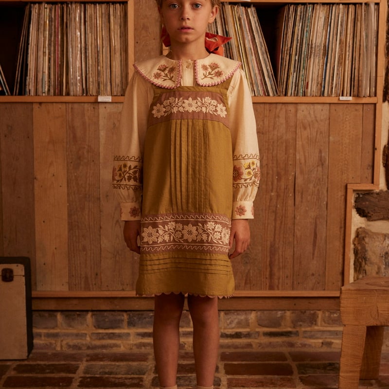 Apolina CARLOTTA EMBROIDERED BLOUSE - CASHEW |