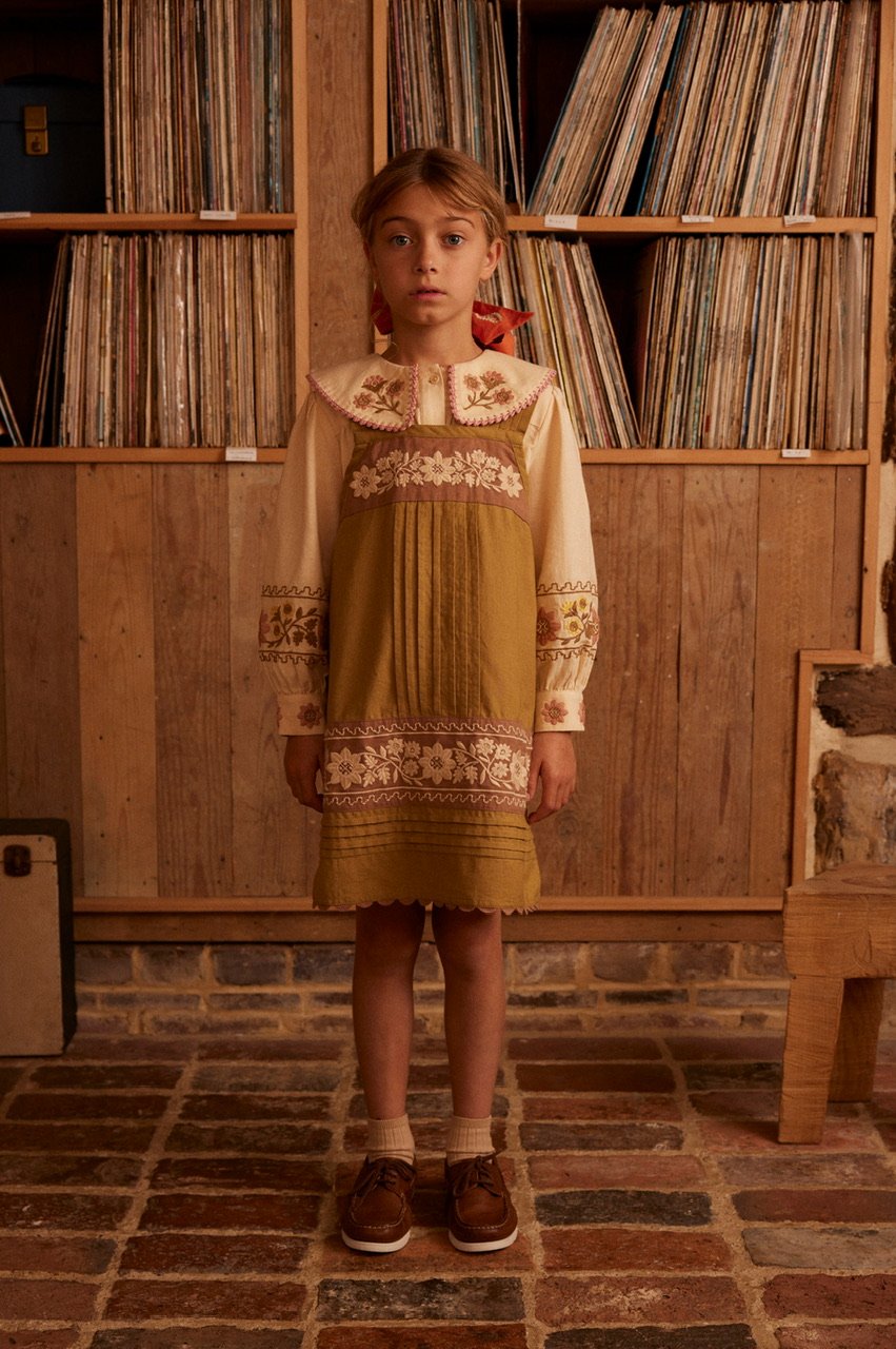 Apolina CARLOTTA EMBROIDERED BLOUSE - CASHEW |