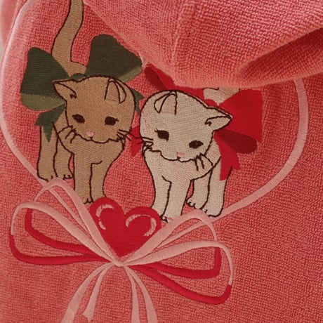 Konges Sløjd TERRY BATHROBE EMBROIDERY GOTS FLAMINGO PLUME