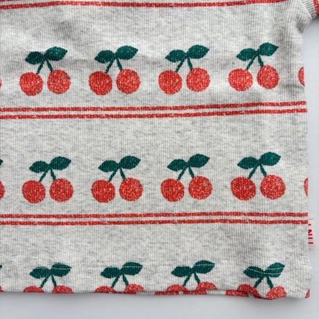 tiny cottons  CHERRY PATTERN RIB BABY TEE