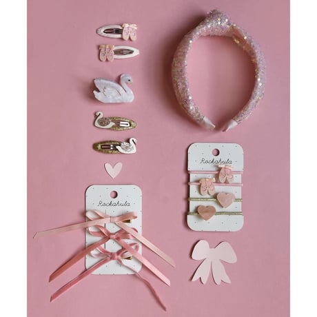 Rockahula Kids   Very Cutesy Long Bow Clips - pink