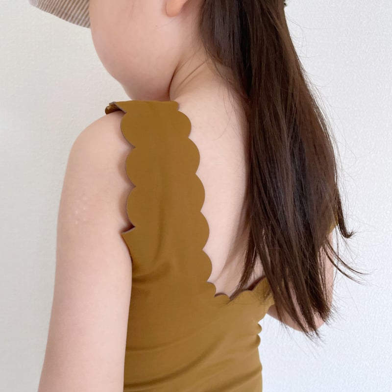 Konges Sløjd SCALLOP SWIMSUIT - BRONZE BROWN |  