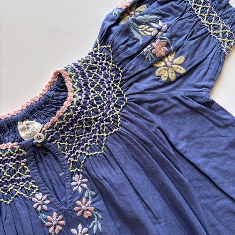 Apolina VERNA SMOCK DRESS - AZUL | Baby Style LAB