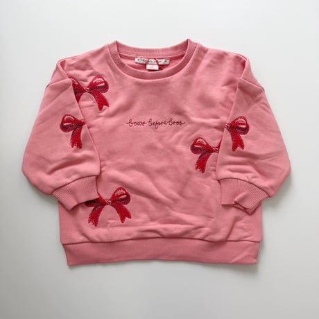 Konges Sløjd 　LOU BOW SWEAT SHIRT OCS - STRAWBERRY ICE