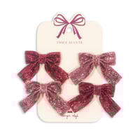 Konges Sløjd 　4 PACK GLITTER BOW HAIR CLIPS