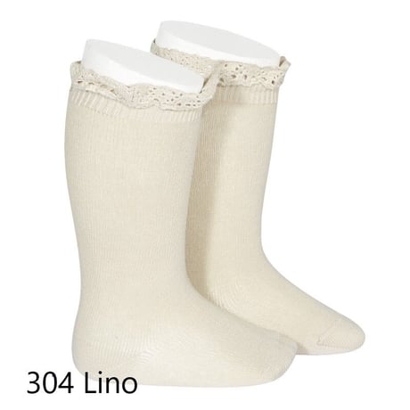 Condor 　レースエッジングカフニーソックス  size4/6
