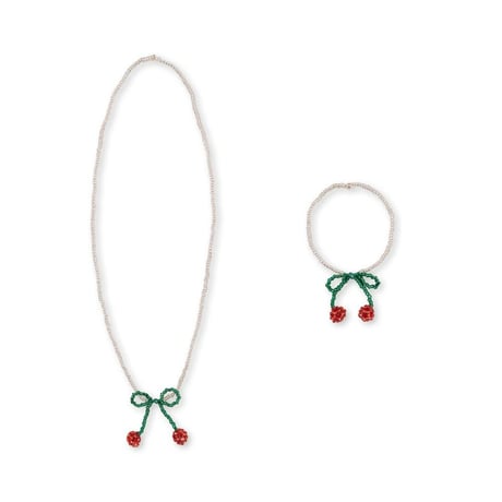 Konges Sløjd　PEARLY NECKLACE & BRACELET S - CHERRY