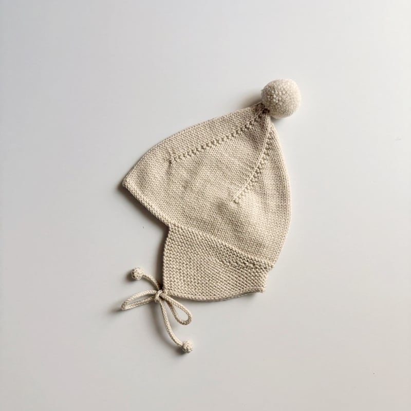 2-4y】misha & Rabbit puff pointy peak hat