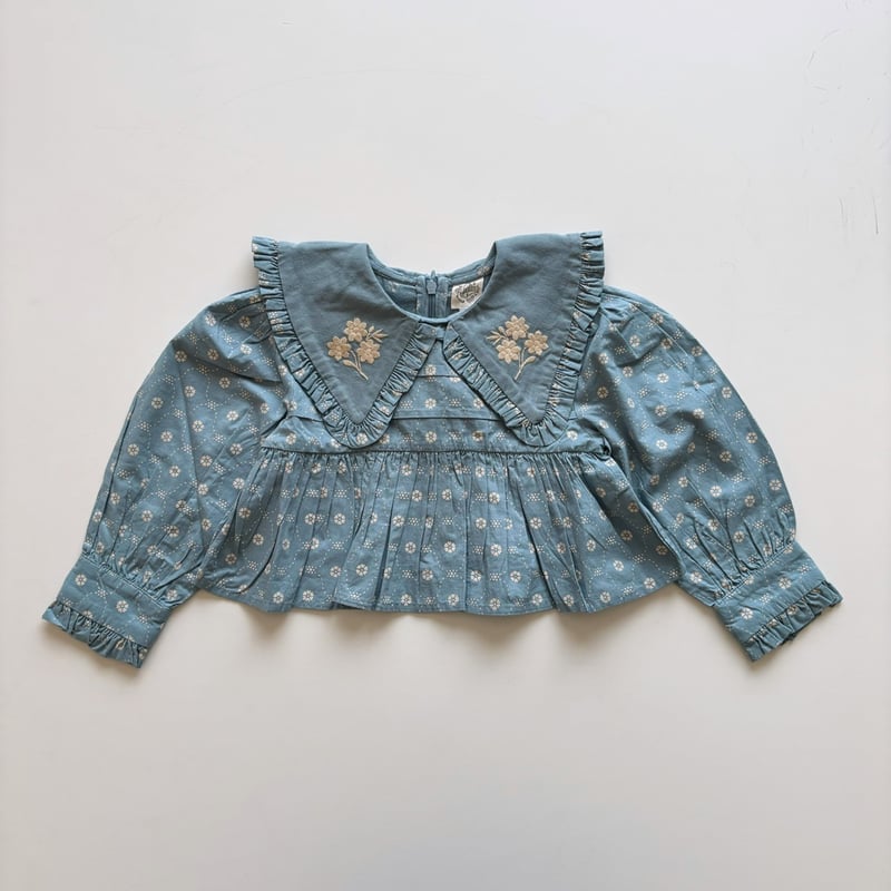 Apolina DIONNE BLOUSE - QUILT CALICO BLUE PEBB