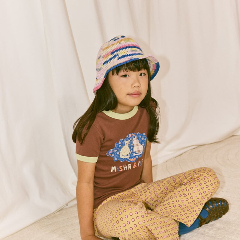 Misha & Puff BARN CATS COLLAGE RINGER TEE - COL