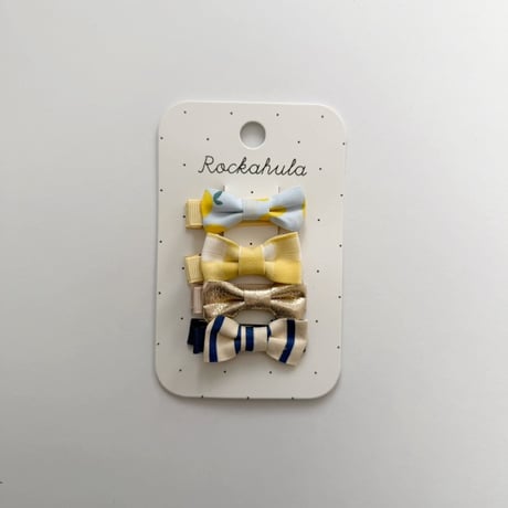 Rockahula Kids  Lemon Drop Mini Bow Clip Set-YELLOW