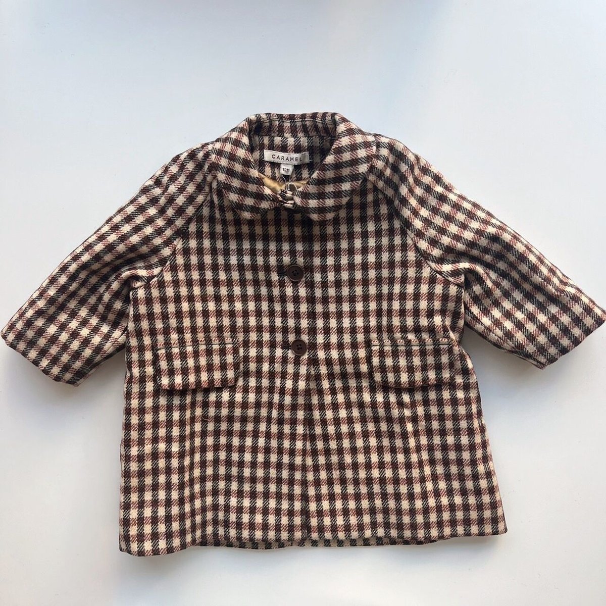 CARAMEL CHEE BABY COAT - BROWN/CREAM CHECK | B...