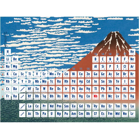 ワールド周期表ボトル★ネイビー＜日本語（冨嶽三十六景）＞（500 ml）【受注生産】