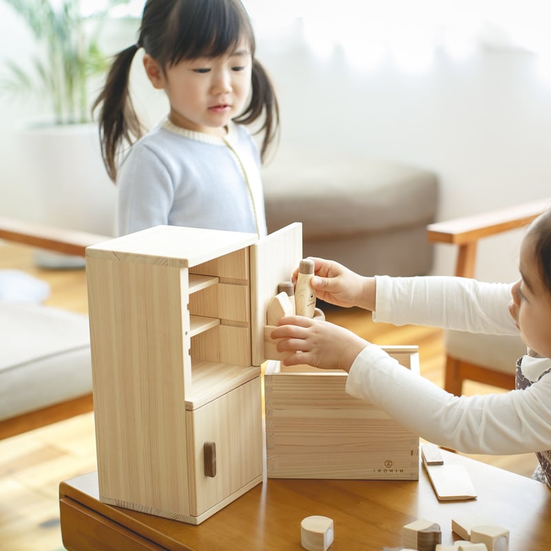 クッキングセット（ミニキッチン＋ままごと冷蔵庫＋食材セット） | 木