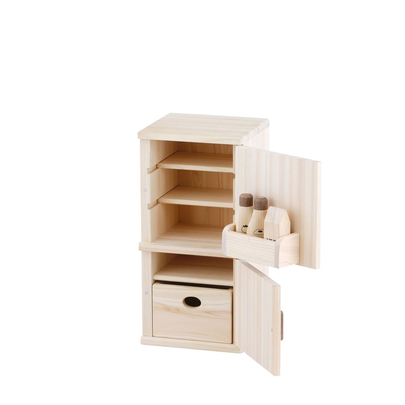 クッキングセット（ミニキッチン＋ままごと冷蔵庫＋食材セット） | 木