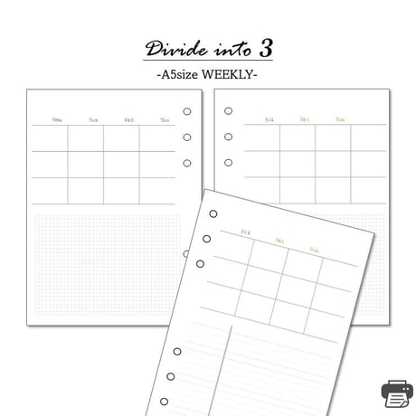 【A5】３分割Weekly