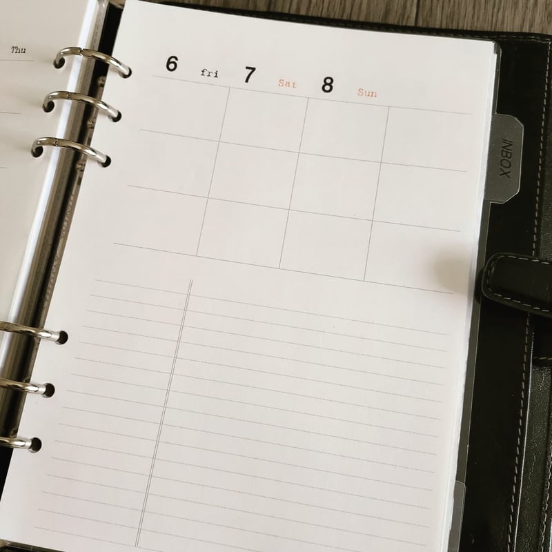 A5】3分割Weekly | Aristobook.