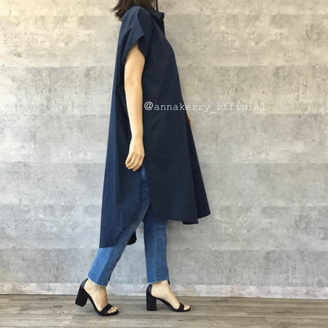Annakelly   ノースリーブシャツワンピース