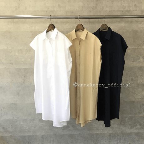 Annakelly   ノースリーブシャツワンピース