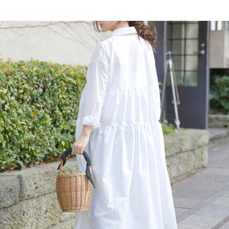 ティアードロングシャツワンピース