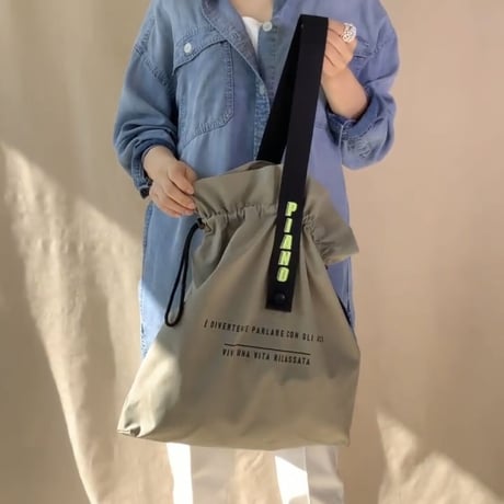 巾着エコバック　カーキ