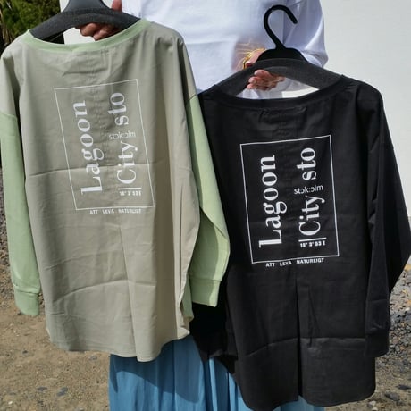 AnnaKelly　異素材ミックスバックロゴロンT