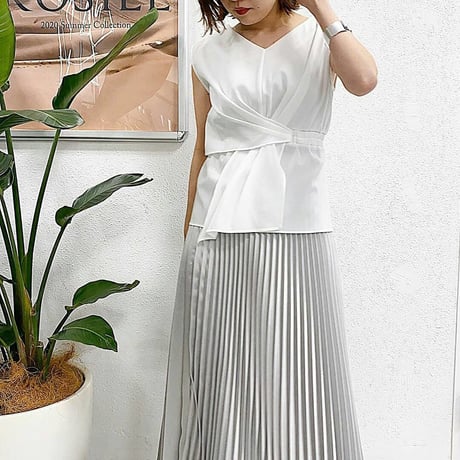 Rosiee　シャイニープリーツスカートsilver