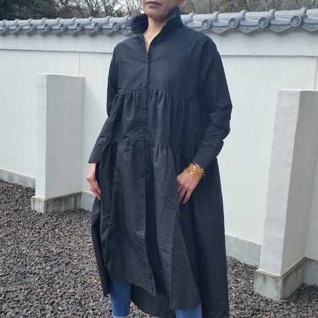 ティアードロングシャツワンピース