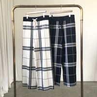 チェックニットパンツ
