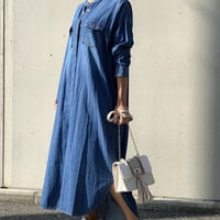 ダンガリーデニムシャツワンピース
