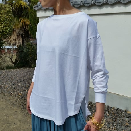 AnnaKelly　異素材ミックスバックロゴロンT