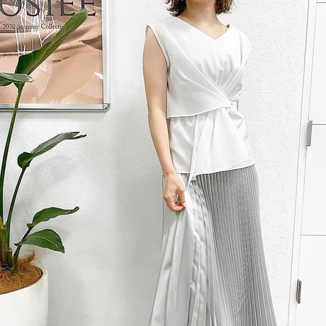 Rosiee　シャイニープリーツスカートsilver