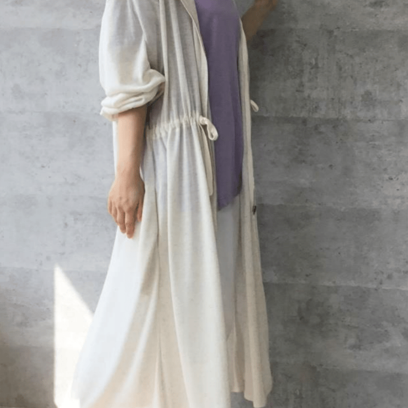 ロングフードコーディガン | Rosier Doree