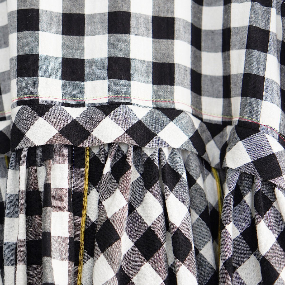 大人可愛い黒×白ギンガムチェックのノースリーブチュニック | 十