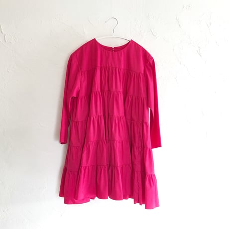 薔薇色たっぷりギャザーのティアードチュニック