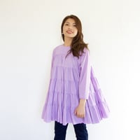 薄紫色たっぷりギャザーのティアードチュニック