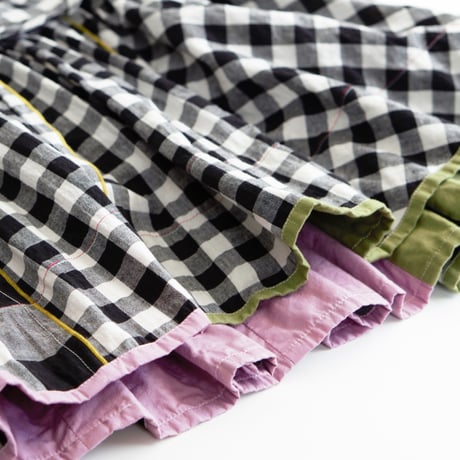 大人可愛い黒×白ギンガムチェックのノースリーブチュニック