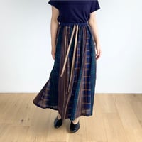 木の実 / ブラウン系パッチワークフレアスカート