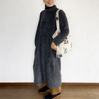 真冬のぬくぬくメルトンフリースワンピース・チャコール