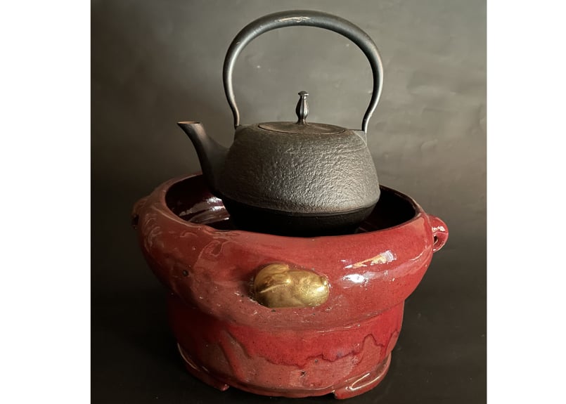 鉄瓶➕火鉢 火鉢鉄瓶付き